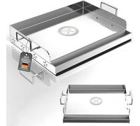 Plaque de cuisson en acier inoxydable universelle pour barbecue, plaque de griddle avec chauffage uniforme, idéale pour les barbecues au gaz et au charbon – modèle universel, adaptée aux barbecues, au