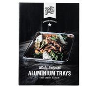 Plaque de cuisson en aluminium, format 1/4, dimensions 33 x 25,5 cm, lot de 4, pour grill et four