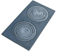 Plaque de cuisson en fonte avec 2 zones de cuisson, dimensions 60 x 30 cm. Plaque en fonte robuste d'une épaisseur de 13 mm, avec deux zones de cuisson. Diamètre des anneaux de cuisson : 24 cm, adapté