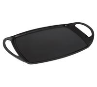 Plaque de cuisson en fonte d'aluminium - Rectangulaire - 47 cm - Noir - Poignées rondes