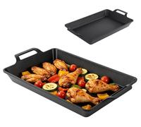 Plaque de cuisson en fonte, dimensions 30x17 cm, compatible avec les plaques à induction, émaillée