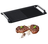 Plaque de cuisson en fonte, dimensions 43 x 23 cm, avec poignées