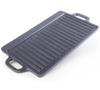 Plaque de cuisson en fonte - Double face - 45,4 x 23 cm - e LFGB - Noir
