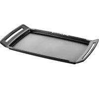 Plaque de cuisson en fonte - Plaque de cuisson type teppanyaki - Grill de barbecue - Compatible induction - 38 cm - Noir