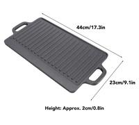 Plaque de cuisson en fonte - Poêle de grill rectangulaire - Taille M - Facile à nettoyer - Répartition uniforme de la chaleur - Pour grill à gaz et barbecue