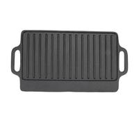 Plaque de cuisson en fonte robuste double face pour barbecue intérieur et extérieur, crêpes, steak, bacon, œufs, plaque Teppanyaki rectangulaire épaisse (51x23CM)