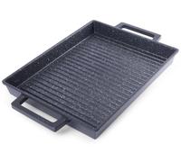 Plaque de cuisson en granit - Plaque de gril - 43 x 26 cm - Alliage d'aluminium - e LFGB - Noir