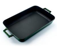Plaque de cuisson et de four en fonte émaillée, 26x40 cm, couleur vert majolique