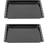 Plaque de cuisson four Lot de 2 - 45,5 x 37,5 cm - Émaillée - Compatible pyrolyse - Pour four Bosch, Siemens, Neff et Constructa