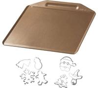 Plaque de Cuisson Four Zenker, Sans Rebords, 35.9 x 32.8 cm, Avec 7 Emporte-Pièces Noël, Acier Revêtement Antiadhésif ILAG Premium