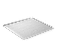 HENDI Plaque de cuisson perforée à 4 bords relevés, GN 2/3 | Aluminium, épaisseur 1,5mm, four jusqu'à 260°C, empilable, 354x325x(H)10mm