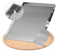 Plaque de cuisson gril acier inoxydable - Pour gril à gaz et au charbon de bois - 20 x 28 cm - Avec spatule