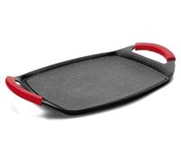 Plaque de cuisson grill/poêle avec effet pierre, 47x29 cm, antiadhésive