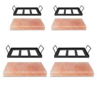Plaque de cuisson Himalaya 30 × 20 × 3 cm avec plaque noire – Lot de 4 plaques de cuisson réutilisables pour la viande, le poisson et les légumes
