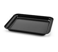Plaque de Cuisson Mini Four Antiadhésive 24x18x2 cm, Acier Noir, Bord Relevé, Pour Biscuits Gâteaux Rôtis