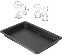 Plaque de Cuisson Noël + 7 Emporte-Pièces Inox Zenker, 42 x 29 cm, Antiadhésif, Acier