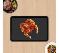 Plaque de cuisson - Plaque de cuisson rectangulaire - Dimensions : 60 × 40 cm - Revêtement antiadhésif - Acier au carbone épais - Pour gâteaux, pain, pizzas - Noir