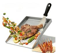 Plaque de cuisson - Plaque de gril en acier - Épaisseur : 2 mm - Grande - Pour la viande et les légumes