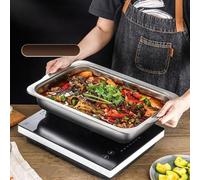 Plaque de Cuisson Poisson Grillé avec Couvercle pour Four Induction pour gaz - Rôtissoire Universelle Légumes Fruits de Mer 35x26cm(L)