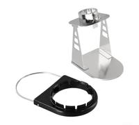Plaque de cuisson portable en acier inoxydable pour flamme à gaz - pour mini barbecue, plaque chauffante avec support, 9 x 6 cm