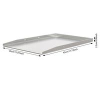 Plaque de cuisson pour barbecue - Bol de cuisson pour barbecue - Acier inoxydable - 45 cm - Rectangulaire - Deux poignées - Compatible avec les barbecues à gaz et au charbon - Lavable au lave-vaissell