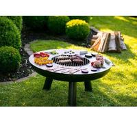 Plaque de cuisson pour barbecue - Grille de cuisson pour foyers extérieurs - Disponible pour les foyers de différentes tailles : 61 cm, 71 cm, 81 cm et 102 cm (grille de 71 cm + plaque de cuisson)