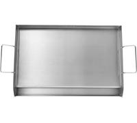 Plaque de cuisson pour cuisinière, plaque en acier inoxydable pré-assaisonnée de 23,5 po x 16 po, plaque rectangulaire à double brûleur, poêle familiale antiadhésive avec poignées et rainure à huile,