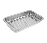 Plaque de Cuisson pour Égoutter l'huile en Acier Inoxydable avec Grille | Support de Refroidissement, Mailles Fines, Base Renforcée, pour Frites et Ailes de Poulet, Préparation Maison