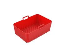 Plaque De Cuisson Pour Four Revêtements rectangulaires réutilisables for friteuse à air, plaque de cuisson en silicone, for four, double panier, accessoires cuisine(Red)