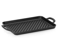Plaque de cuisson pour induction, 35 x 25 cm, en fonte émaillée, noire