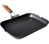 Plaque de cuisson pour induction - Poêle antiadhésive - Pour une cuisine savoureuse - Titane écologique - 34 x 24 cm - Noir