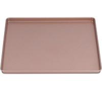 Plaque de cuisson professionnelle en acier au carbone, rectangulaire, dimensions 30,5 x 25,5 x 1,7 cm, couleur rose doré, revêtement antiadhésif