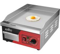 Plaque de cuisson professionnelle pour grill, 2000W, grill électrique en acier inoxydable, surface de cuisson lisse de 36 x 40 cm, température de 88 à 300 °C, inclut une spatule