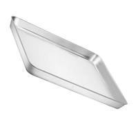 Plaque de Cuisson Rectangle en Acier Inoxydable pour Four, et pizza | Format 31,5x24,5x2,5cm, Surface Antiadhésive Lisse, Chauffe Uniformément, Maison ou Restaurant