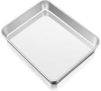 Plaque de cuisson rectangulaire 31,8 x 24,8 x 5 cm en acier inoxydable, lavable au lave-vaisselle
