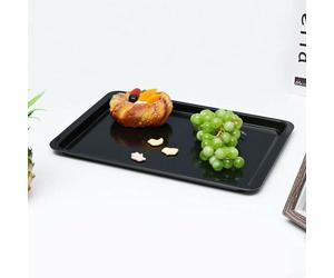 Plaque de cuisson rectangulaire antiadhésive en acier au carbone, de 35,6 cm, idéale pour le pain, les gâteaux et les biscuits, pour une utilisation à la maison, dans les boulangeries et dans les four