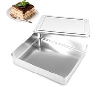 Plaque de cuisson rectangulaire avec couvercle, en acier inoxydable, dimensions 33x28,5x6 cm