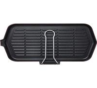 Plaque de cuisson rectangulaire en fonte émaillée, conçue pour les plaques de cuisson à induction, dimensions : 23 x 36 cm