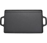 Plaque de cuisson rectangulaire en fonte polyvalente et sûre, de grande taille, à double face et à deux poignées, pour barbecue à gaz, 44 x 23 x 2 cm / 17,3 x 9,1 x 0,8 pouces