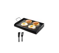 VEVOR Plaque de cuisson en acier au carbone, plaque de four rectangulaire universelle à dessus plat, 605 x 360 mm, batterie de cuisine familiale portable à gaz avec poignée, pour camping, fête, noir