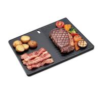 Plaque de cuisson réversible en fonte 43 cm x 32 cm 13190 | Pour barbecue Enders Boston 4 et 6, pour Landmann Triton 3 et 4 brûleurs, plaque en fonte