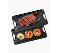 VEVOR Plaque de cuisson réversible en fonte 492x218 mm pré-assaisonnée avec poignée – Noir