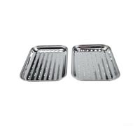 Plaque de cuisson robuste en acier inoxydable 34,5 x 24,2 cm | Répartition optimale de la chaleur, parfait pour cuire à la vapeur et griller, longueur : 34,5 cm, lot de 2, acier inoxydable