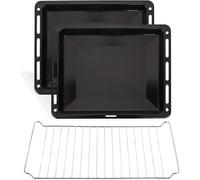 Plaque de cuisson set avec grille - 460 x 370 x 30 mm - 2 plaques et 1 grille