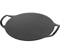 Plaque de cuisson Victoria pour pizza, fonte pré-assaisonnée - Plaque de gril à induction de 38 cm avec poignées - Pour feu de bois - Barbecue