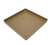 Plaque de Cuisson WPKD BLUEIY en Alliage d'Aluminium Doré, Antiadhésive, Forme Carrée, 28x28x3cm, Chauffage Homogène, Lavable au Lave-vaisselle, Idéale pour Pain et Pizza