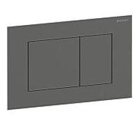 Plaque de déclenchement Geberit 115629QD1 Square , chrome noir / brossé, revêtement facile à nettoyer, pour double chasse