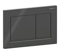 Geberit Omega 20 Square Plaque d'actionnement 115080DW1 Plaque/bouton noir, rayures noir mat, pour double chasse