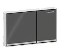 Plaque de commande Omega 60 Geberit Square 115081JK1 Bouton lave, Rahmen chromé brillant, encastré, pour double chasse