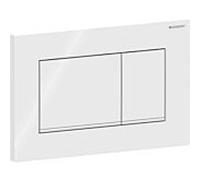 Plaque de déclenchement Geberit Sigma 20 Square 115883111 plaque/bouton blanc , rayures blanc mat, pour double chasse, plastique